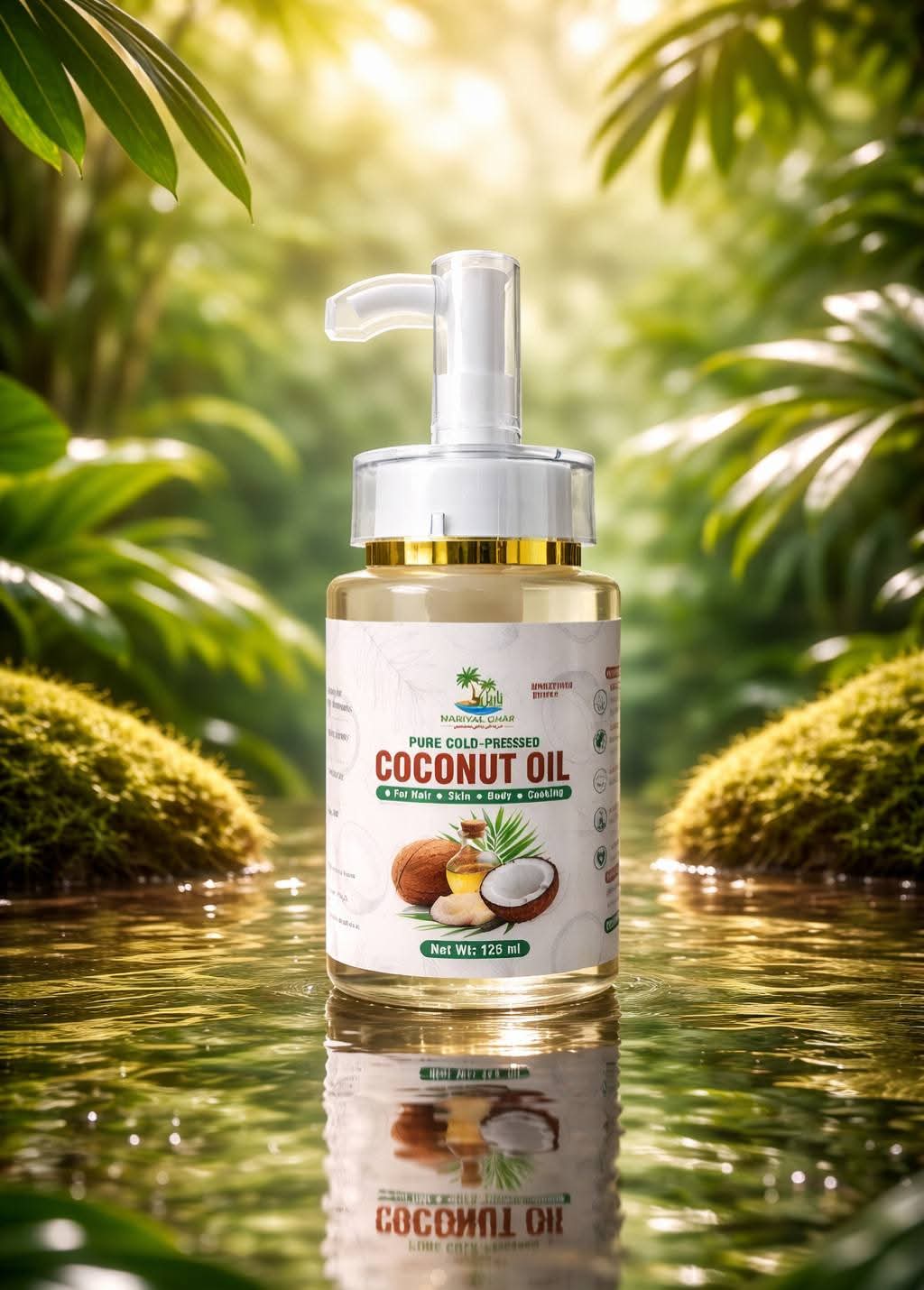 Nariyal Ghar Pure Wild Coconut Oil – 100% Cold Pressed for Hair, Skin & Body (125ml)