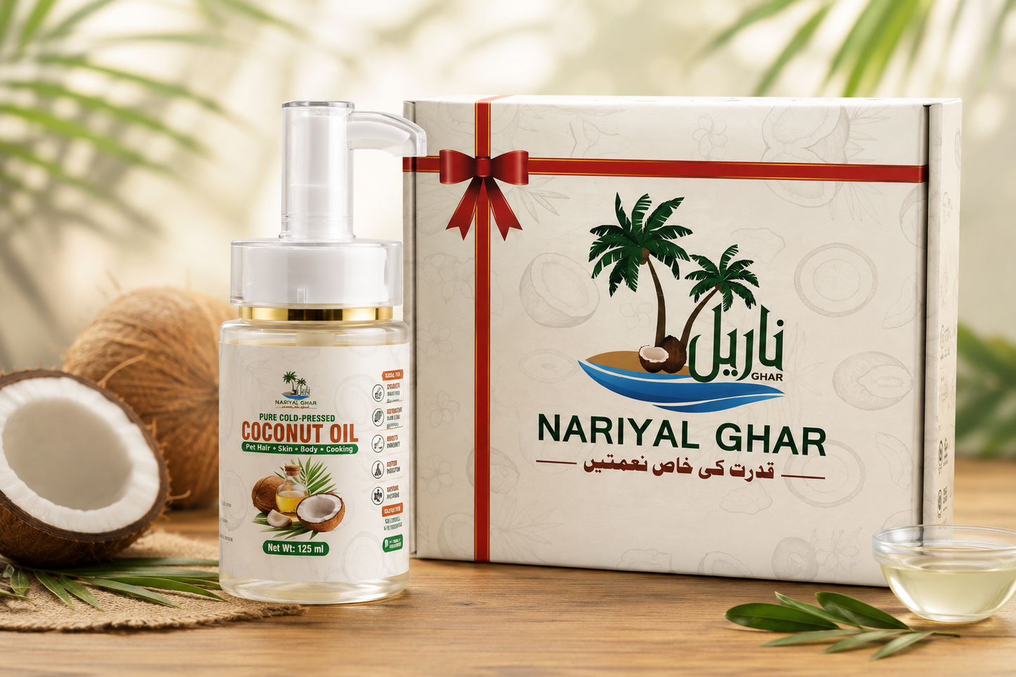 Nariyal Ghar Pure Wild Coconut Oil – 100% Cold Pressed for Hair, Skin & Body (125ml)